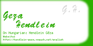 geza hendlein business card